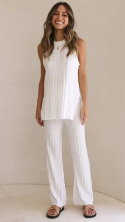 Megan Knit Pants - White