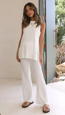 Megan Knit Pants - White