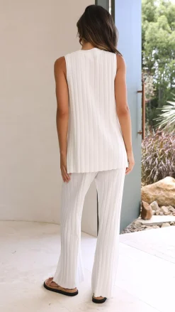 Megan Knit Pants - White