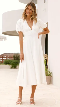 Melea Midi Dress - White