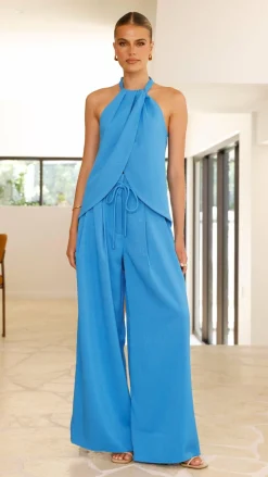 Melinda High Waist Pants - Blue