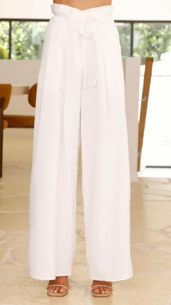 Melinda High Waist Pants - White