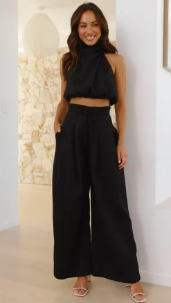 Melinda High Waist Pants - Black