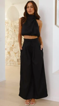 Melinda High Waist Pants - Black