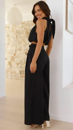 Melinda High Waist Pants - Black