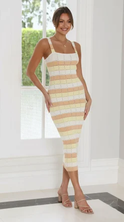 Mikayla Midi Dress - Lemon