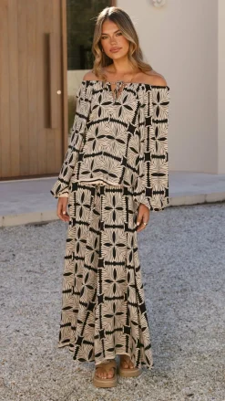 Mikky Off Shoulder Top - Cortana Print