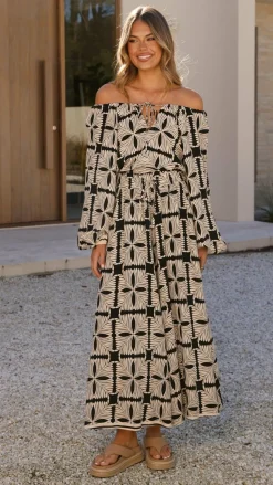 Mikky Off Shoulder Top - Cortana Print