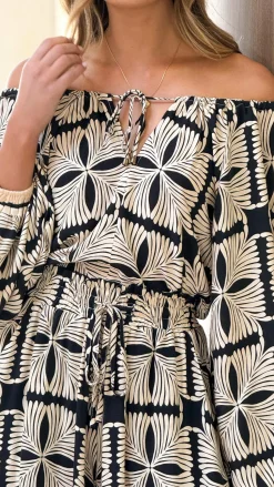 Mikky Off Shoulder Top - Cortana Print