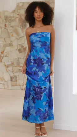 Miya Maxi Dress - Blue Floral