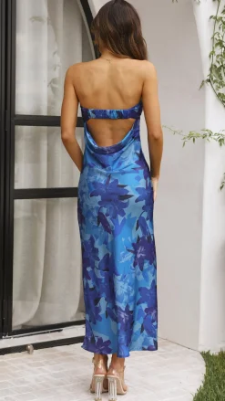 Miya Maxi Dress - Blue Floral