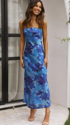 Miya Maxi Dress - Blue Floral