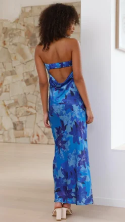 Miya Maxi Dress - Blue Floral