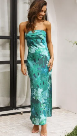 Miya Maxi Dress - Green Print