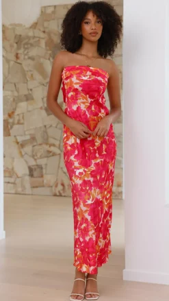 Miya Maxi Dress - Pink/Red Floral