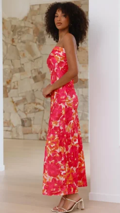 Miya Maxi Dress - Pink/Red Floral