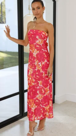 Miya Maxi Dress - Pink/Red Floral