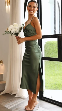 Monte Midi Dress - Olive