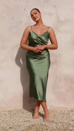 Monte Midi Dress - Olive