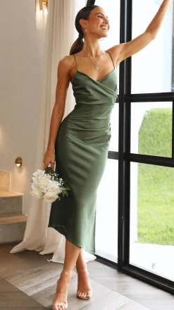 Monte Midi Dress - Olive