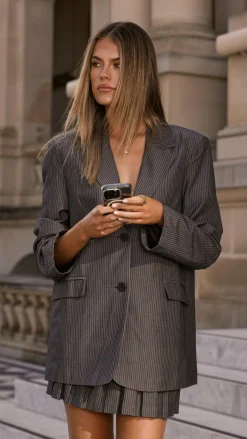 MVN - Newport Pinstripe Blazer - Dark Grey