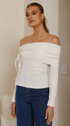 Mya Off The Shoulder Top - Cream