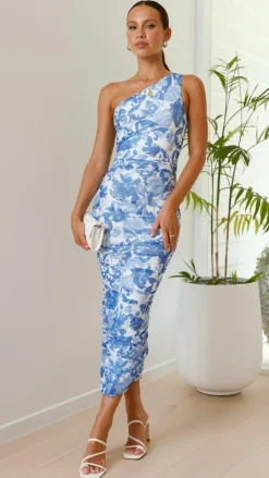 Natalia Midi Dress - Blue Floral