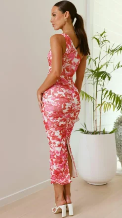 Natalia Midi Dress - Pink Floral