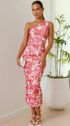 Natalia Midi Dress - Pink Floral