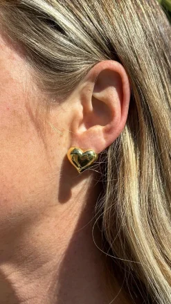 Neve Heart Earrings - Gold