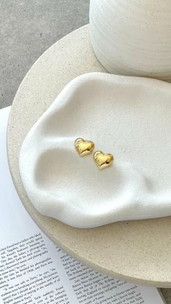 Neve Heart Earrings - Gold