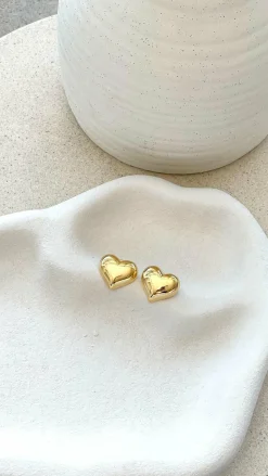 Neve Heart Earrings - Gold