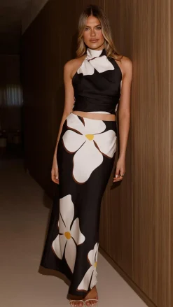 Nicole Maxi Skirt - Fiore Bianco