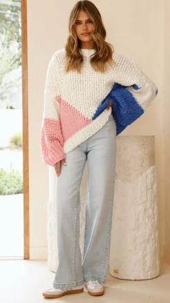 Nila Knit Sweater - White Multi