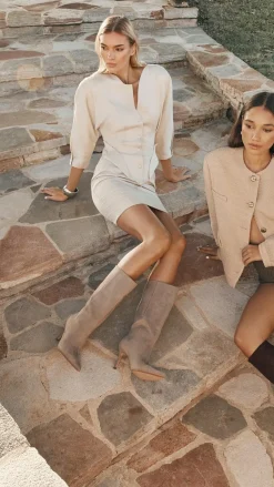 Nour Boots - Taupe Suede