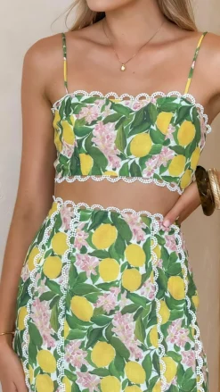 Nova Crop Top - Lemon Print
