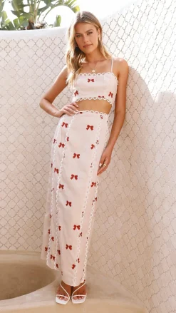 Nova Crop Top - Red Bow