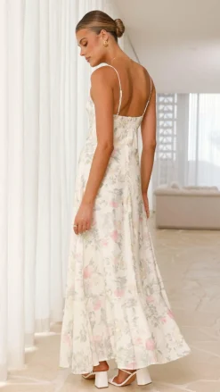 Nova Maxi Dress - White Floral