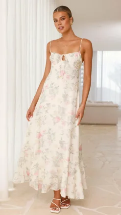 Nova Maxi Dress - White Floral