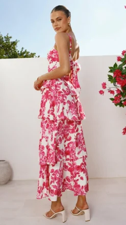 Odilia Maxi Dress - Pink/White Floral
