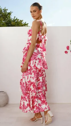 Odilia Maxi Dress - Pink/White Floral