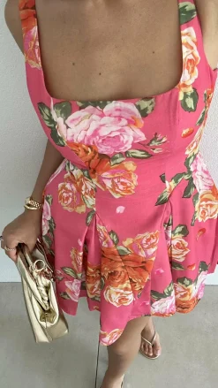 Oksana Mini Dress - Pink Floral