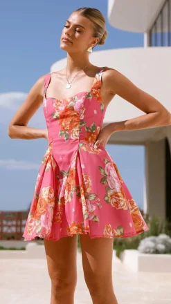 Oksana Mini Dress - Pink Floral