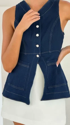 Olena Vest - Dark Denim