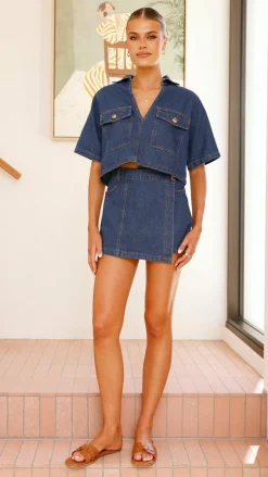 Olivia Top and Skort Set - Dark Denim