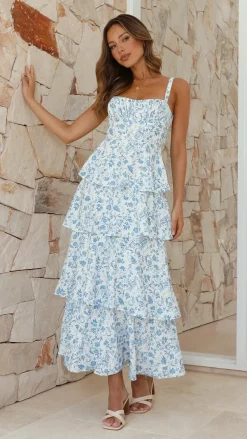 Page Maxi Dress - Blue Floral