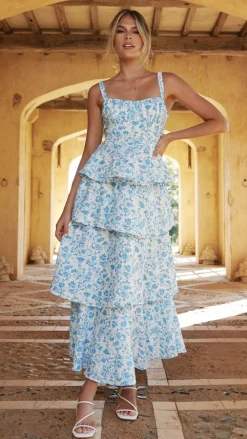 Page Maxi Dress - Blue Floral