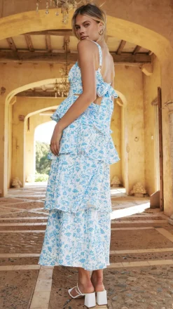 Page Maxi Dress - Blue Floral