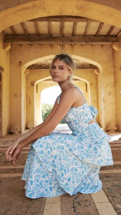 Page Maxi Dress - Blue Floral