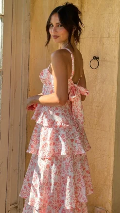 Page Maxi Dress - Peach Floral